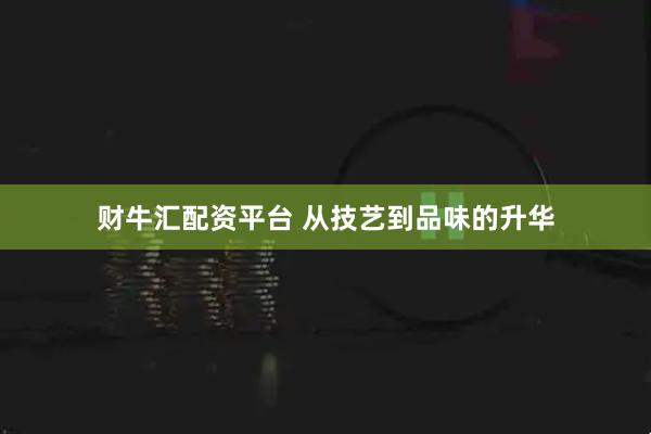 财牛汇配资平台 从技艺到品味的升华