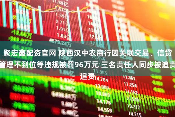 聚宏鑫配资官网 陕西汉中农商行因关联交易、信贷管理不到位等违规被罚96万元 三名责任人同步被追责