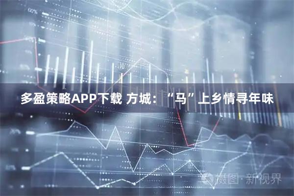 多盈策略APP下载 方城：“马”上乡情寻年味